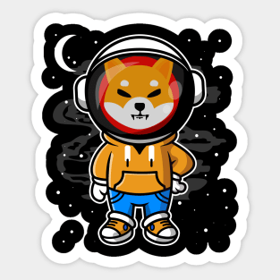 Hiphop Astronaut Shiba Inu Coin To The Moon Crypto Token Shib Army Cryptocurrency Wallet HODL Birthday Gift For Men Women Sticker